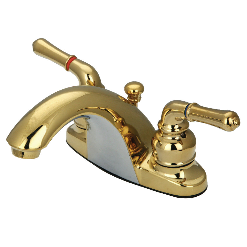 Naples 4 Inch Centerset Bathroom Faucet in Polished Brass