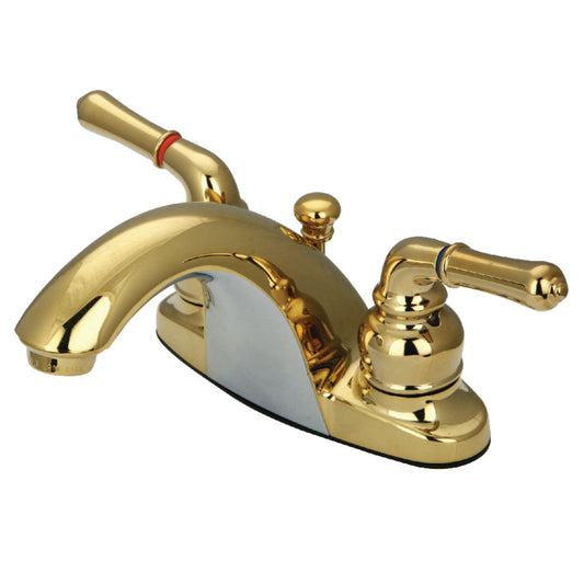 Naples 4 Inch Centerset Bathroom Faucet in Polished Brass