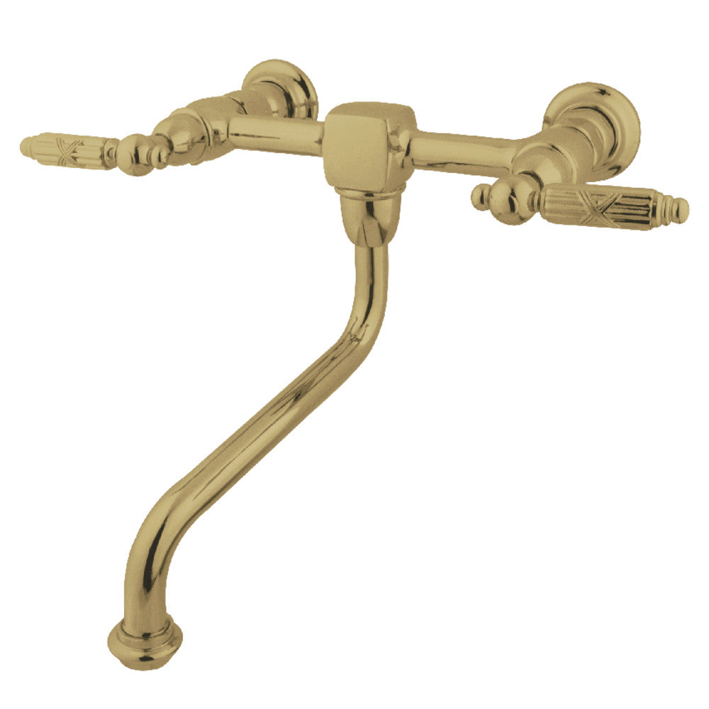 Heritage Wall-Mount Bathroom Faucet in Polished Brass