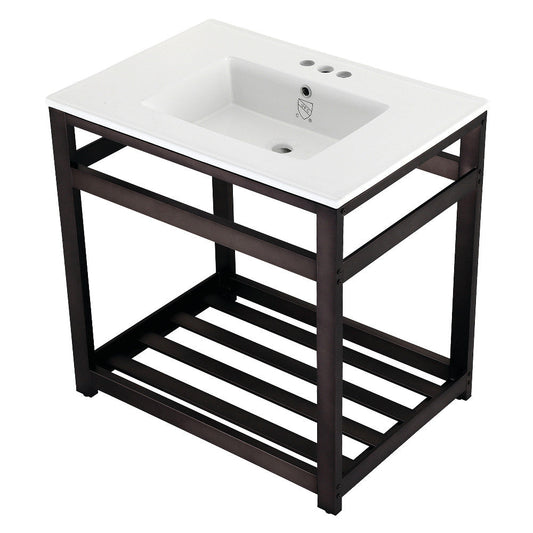 Quadras 31.13 Inch Console Sink in White