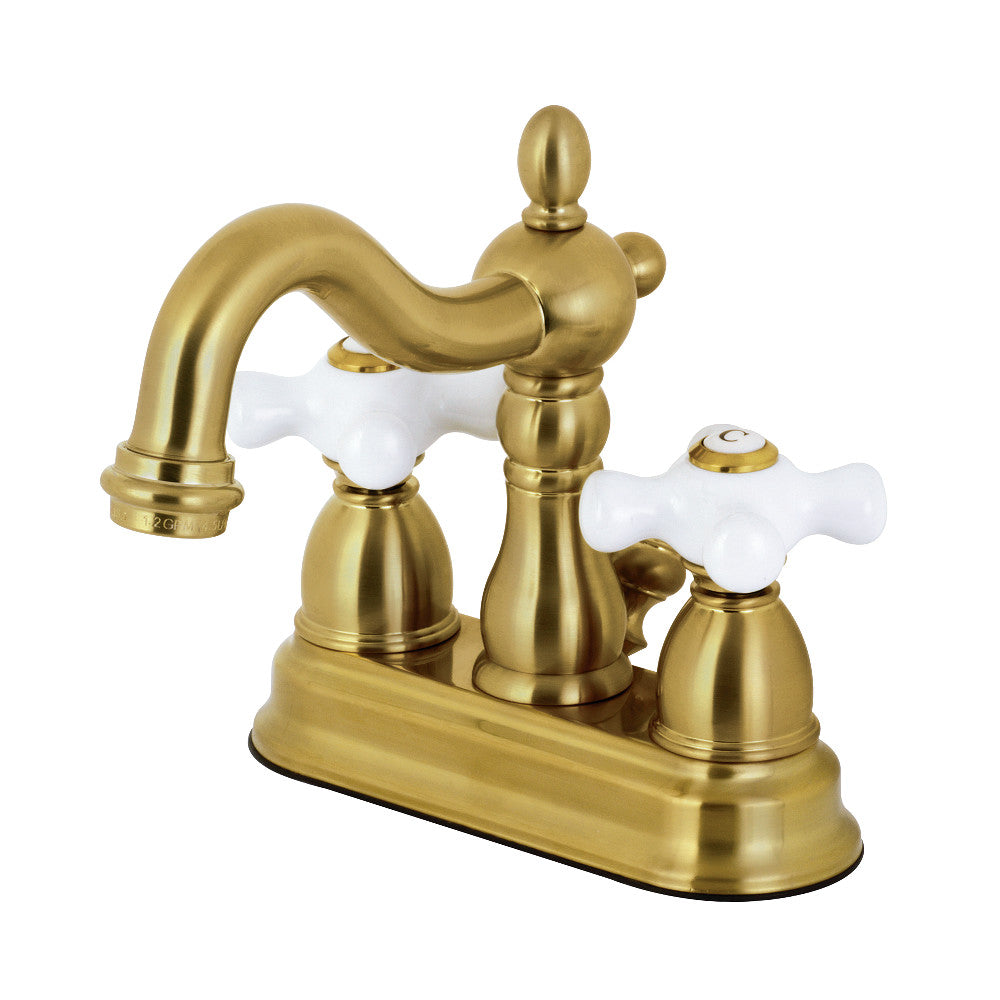 Heritage 4 Inch Centerset Bathroom Faucet in Brushed Brass