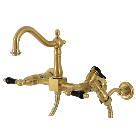 Duchess Wall Mount Kitchen Faucet in Brushed Brass