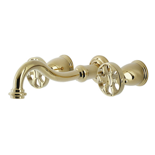 Belknap Wall-Mount Bathroom Faucet in Polished Brass