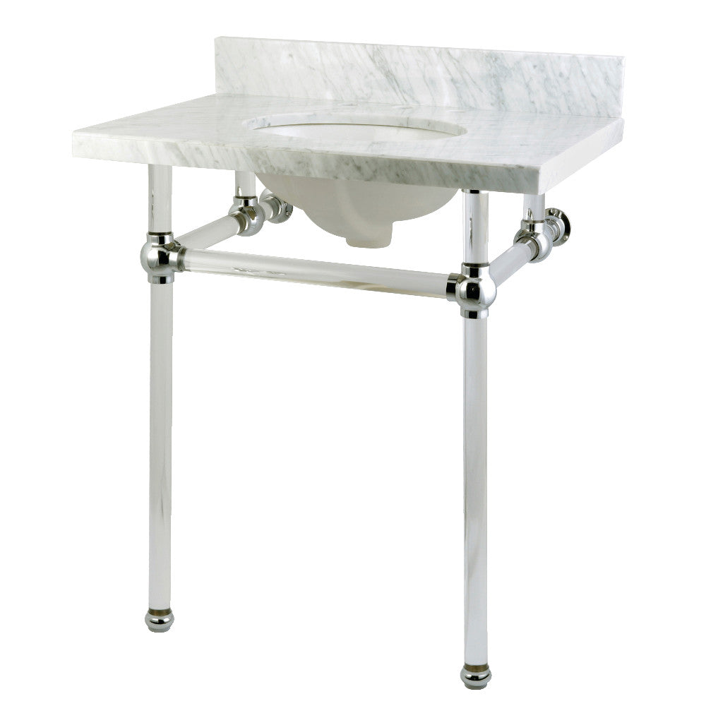 Templeton 30 Inch Console Sink in Carrara Marble