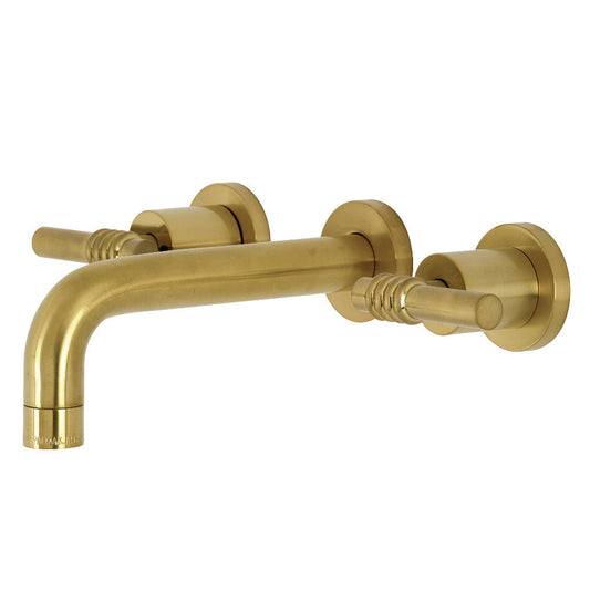Milano Wall-Mount Bathroom Faucet in Brushed Brass