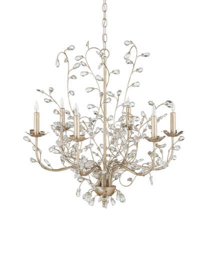 Crystal Bud Medium Silver Chandelier