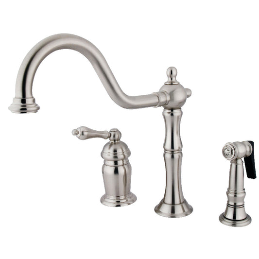 Heritage Widespread Kitchen Faucet in Brushed Nickel