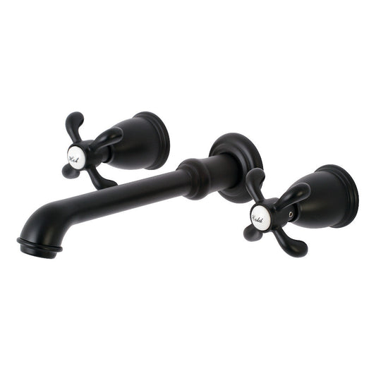 French Country Wall-Mount Bathroom Faucet in Matte Black