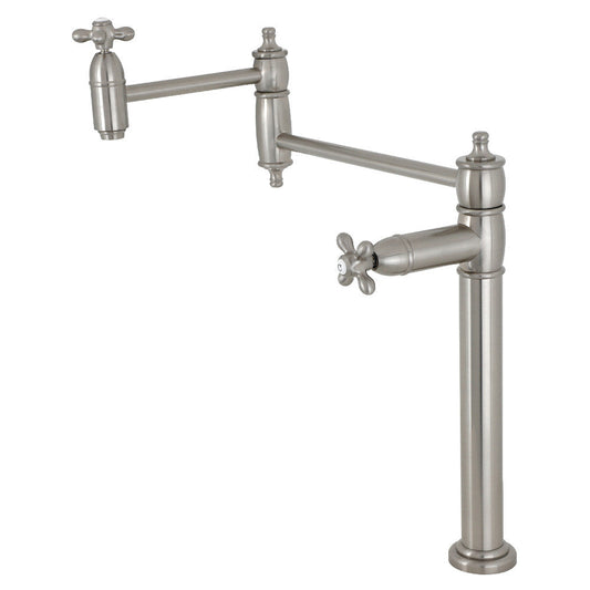 Restoration Pot Filler Faucet in Brushed Nickel