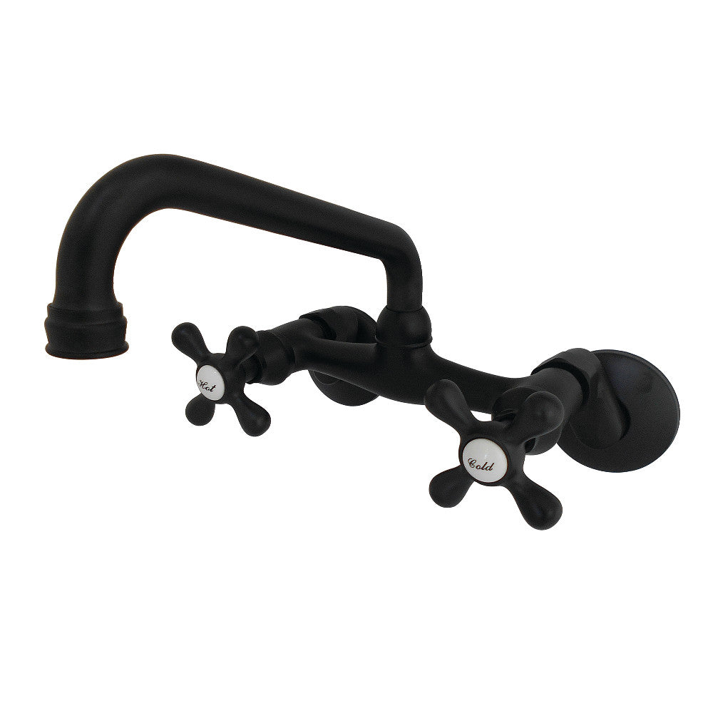 Kingston Wall Mount Kitchen Faucet in Matte Black