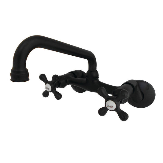 Kingston Wall Mount Kitchen Faucet in Matte Black