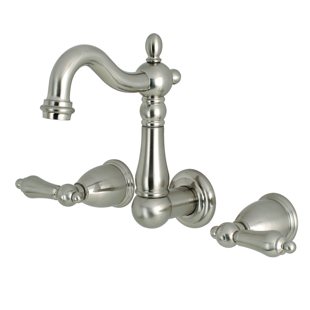 Heritage Wall-Mount Bathroom Faucet in Brushed Nickel