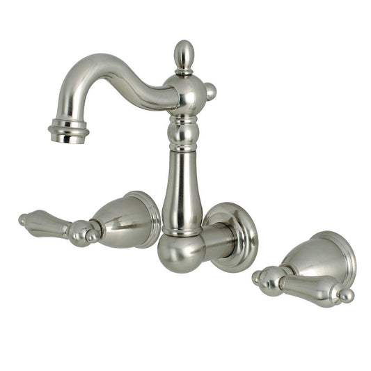 Heritage Wall-Mount Bathroom Faucet in Brushed Nickel