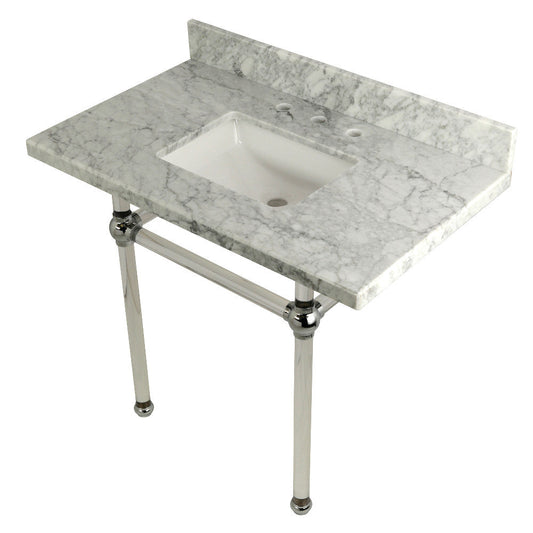 Templeton 36 Inch Console Sink in Carrara Marble