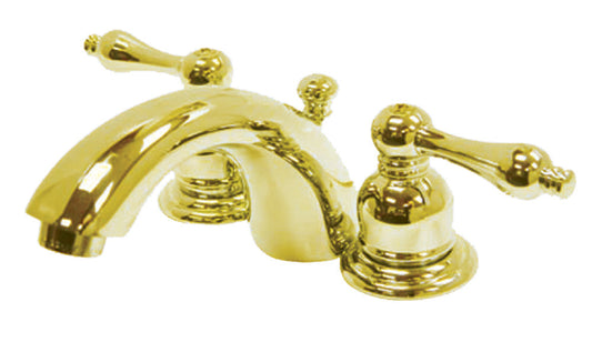 Victorian Mini-Widespread Bathroom Faucet in Polished Brass