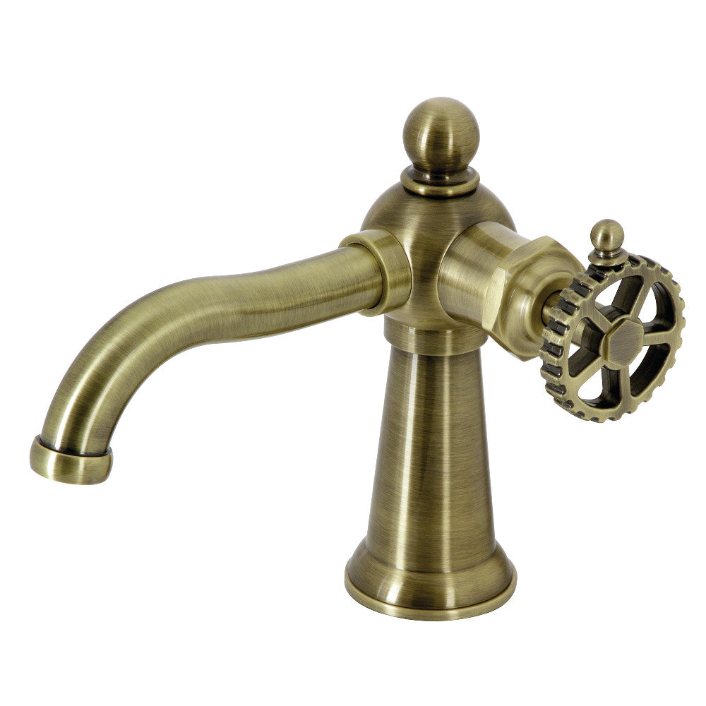 Fuller Single-Hole Bathroom Faucet in Antique Brass