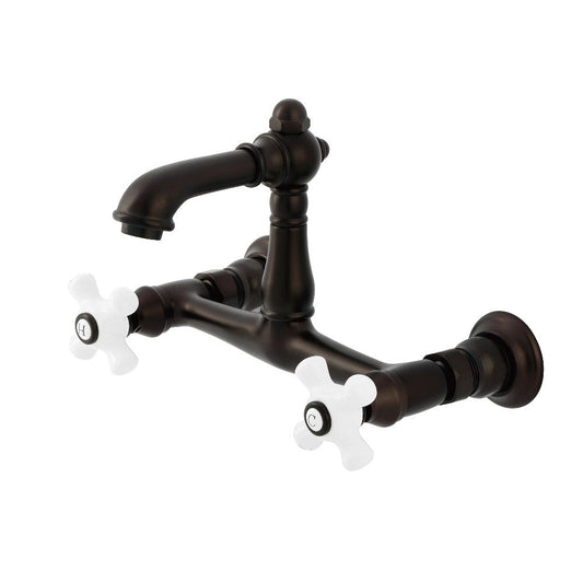English Country Wall-Mount Bathroom Faucet in Oil Rubbed Bronze