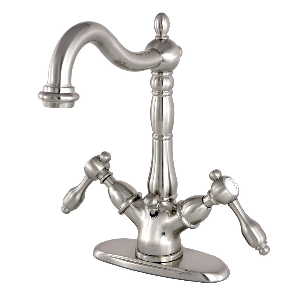 Tudor 4 Inch Centerset Bathroom Faucet in Brushed Nickel