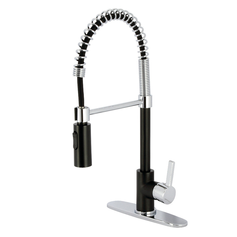 Continental Pre-Rinse Kitchen Faucet in Matte Black/Polished Chrome