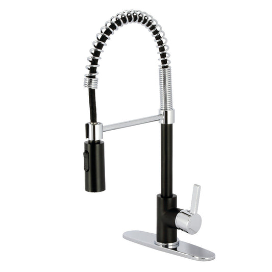 Continental Pre-Rinse Kitchen Faucet in Matte Black/Polished Chrome