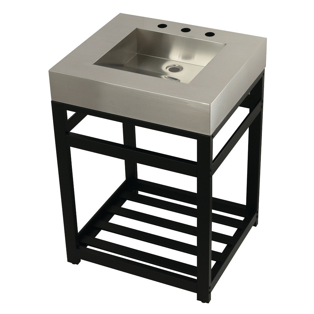 Kingston Commercial 25 Inch Console Sink in Brushed Black