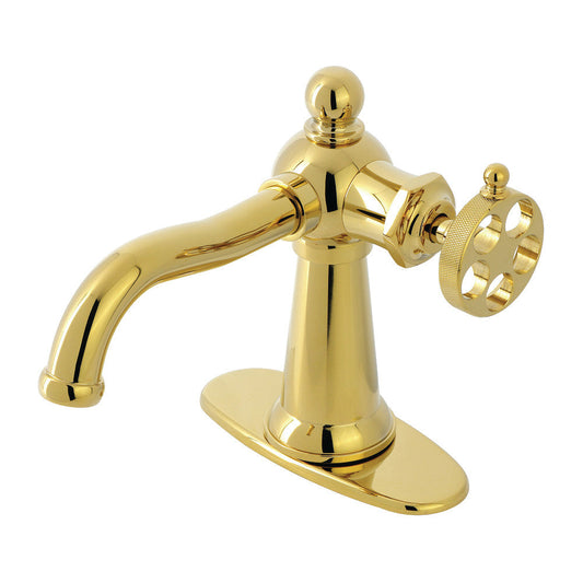 Wendell Single-Hole Bathroom Faucet in Polished Brass