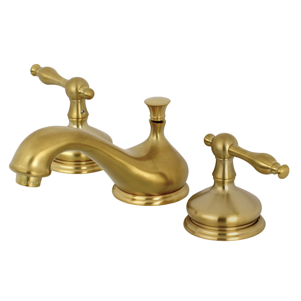 Heritage Widespread Bathroom Faucet in Brushed Brass