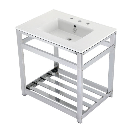 Quadras 31.13 Inch Console Sink in White