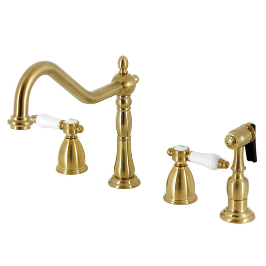 Bel-Air Widespread Kitchen Faucet in Brushed Brass