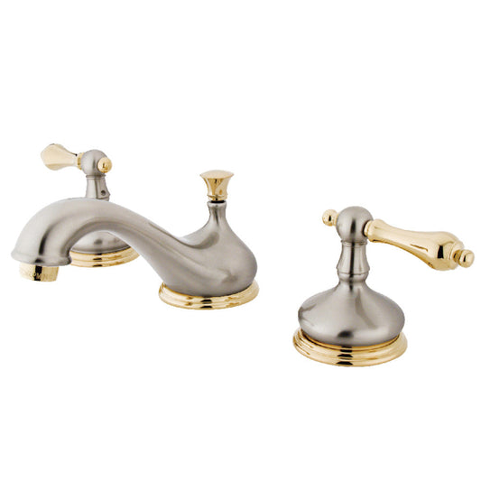 Heritage Widespread Bathroom Faucet in Brushed Nickel/Polished Brass