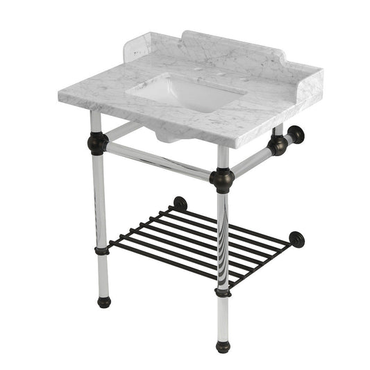 Pemberton 30 Inch Console Sink in Carrara Marble