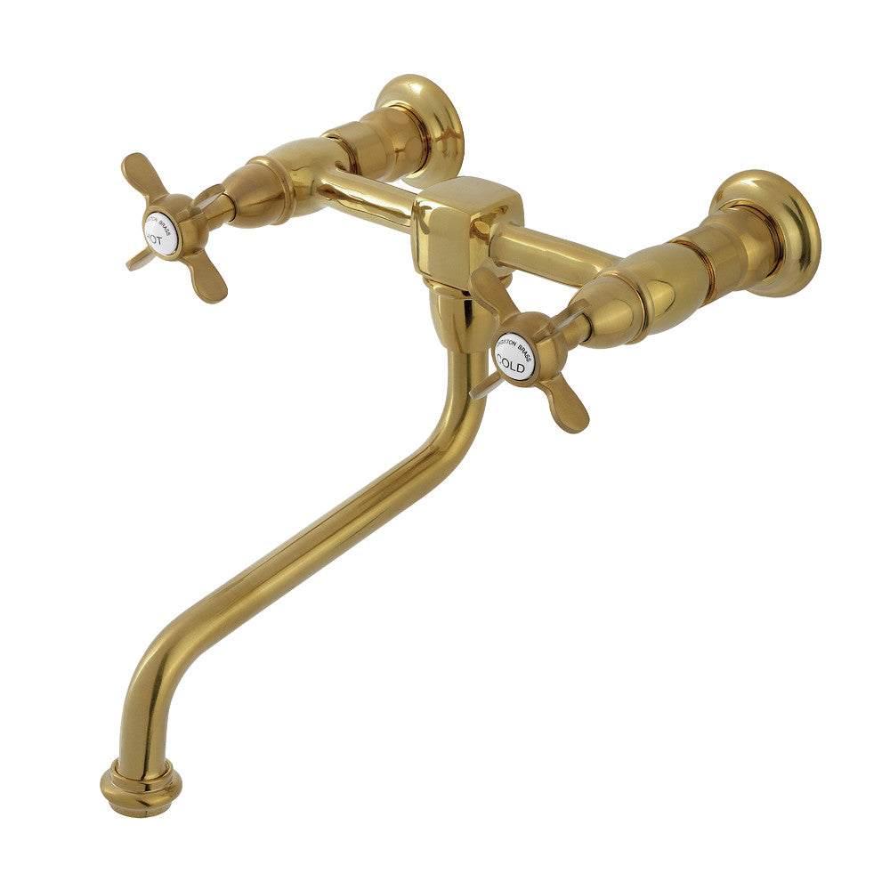 Essex Wall-Mount Bathroom Faucet in Brushed Brass