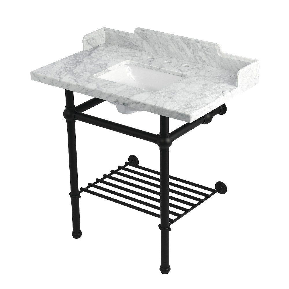 Pemberton 36 Inch Console Sink in Carrara Marble