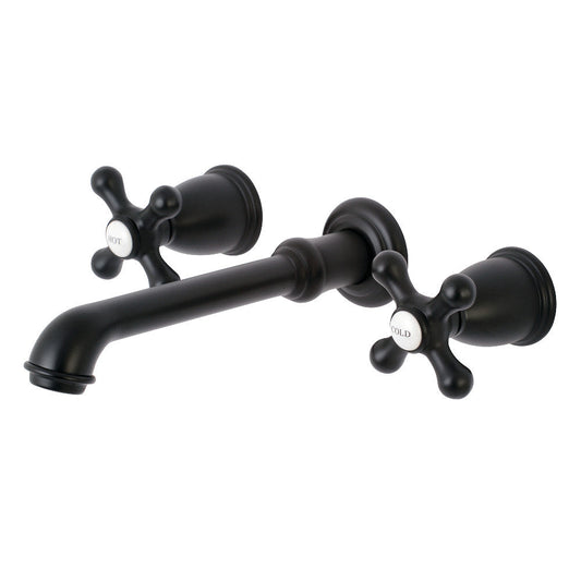 English Country Wall-Mount Bathroom Faucet in Matte Black