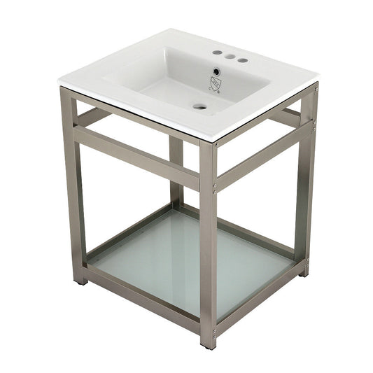 Quadras 25.19 Inch Console Sink in White