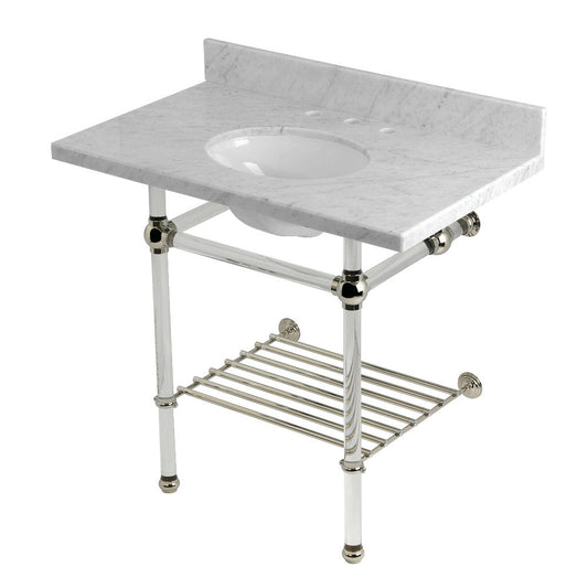 Templeton 36 Inch Console Sink in Carrara Marble
