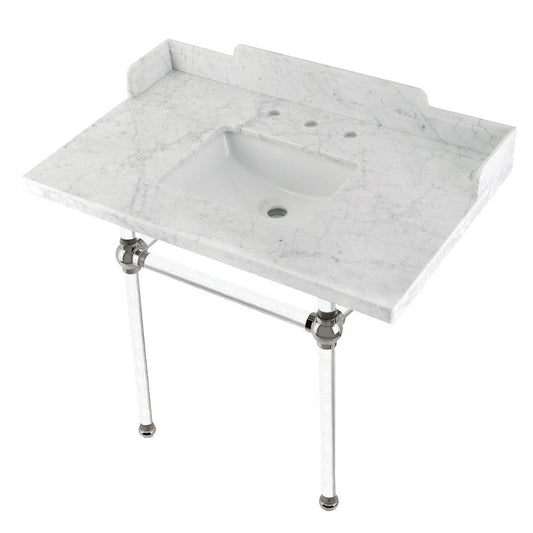 Pemberton 36 Inch Console Sink in Carrara Marble