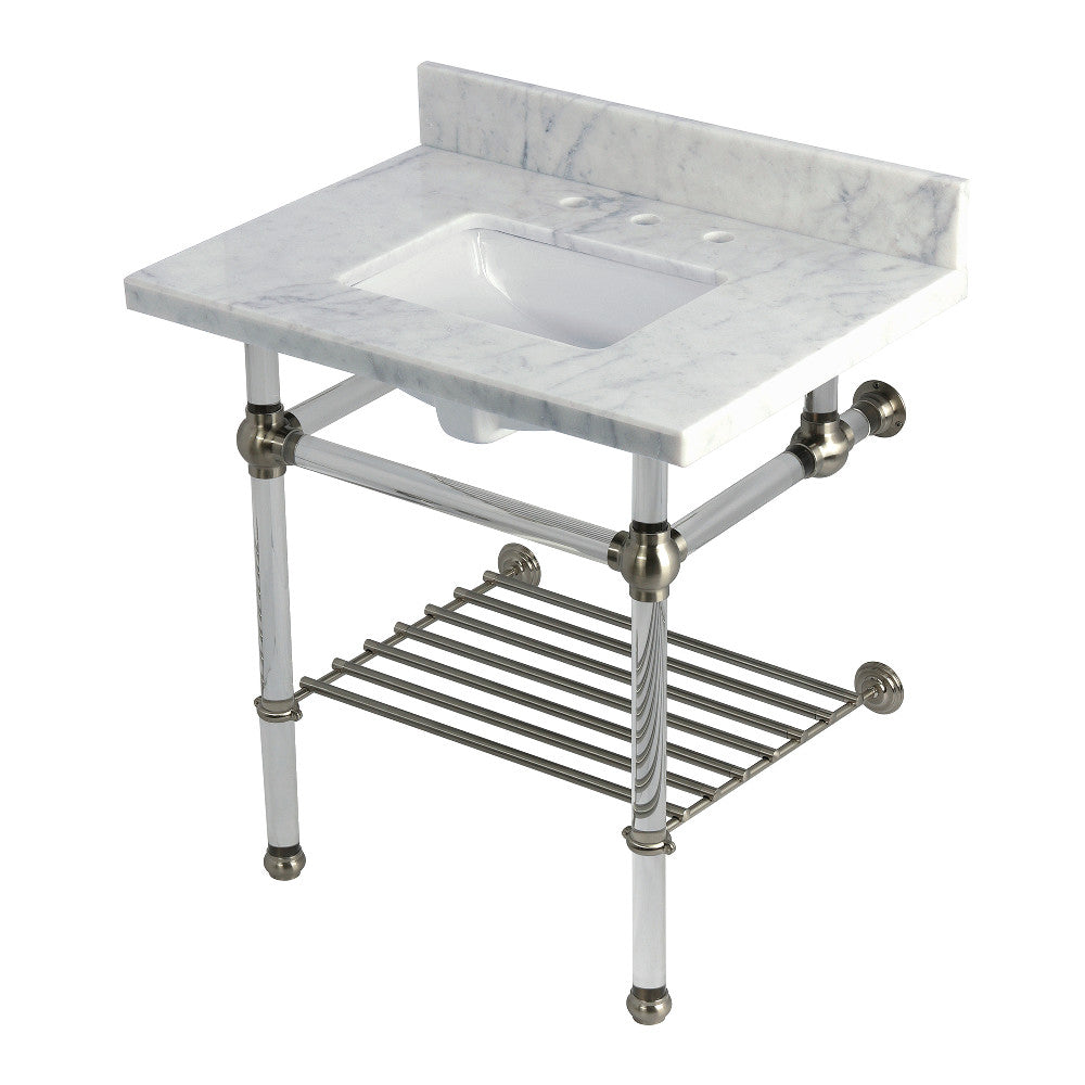 Templeton 30 Inch Console Sink in Carrara Marble