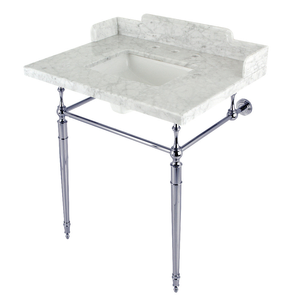 Habsburg 30 Inch Console Sink in Carrara Marble