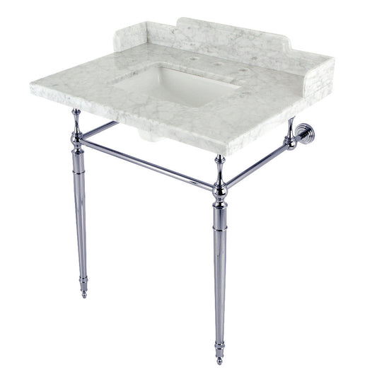 Habsburg 30 Inch Console Sink in Carrara Marble