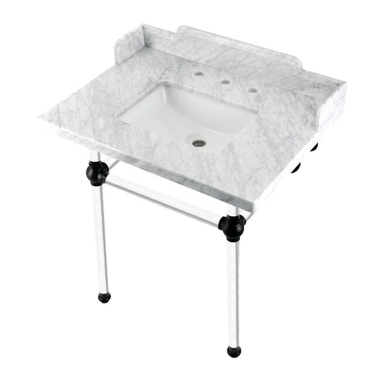 Pemberton 30 Inch Console Sink in Carrara Marble