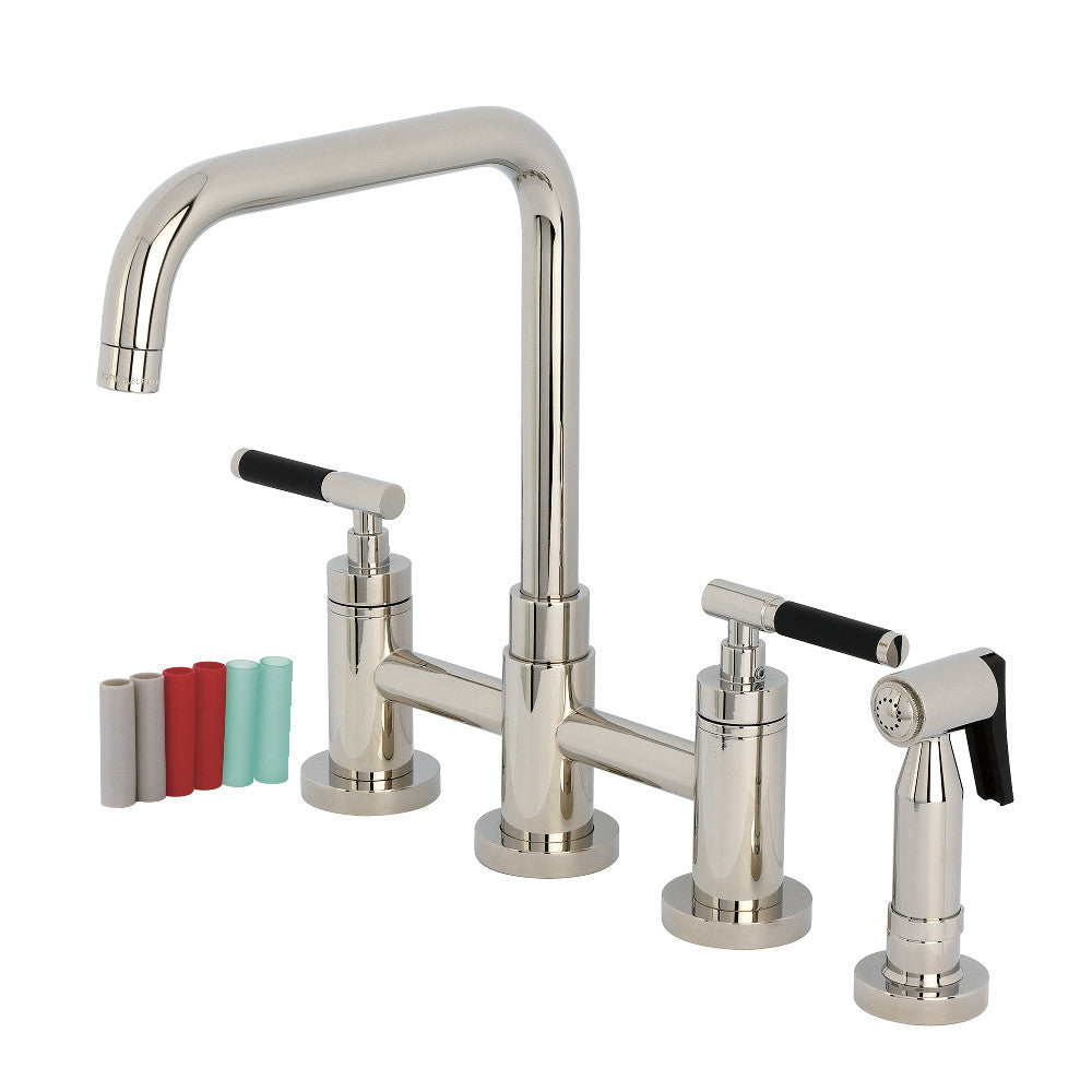Kaiser Bridge Kitchen Faucet in Polished Nickel
