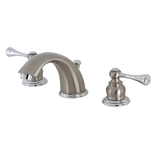 Vintage Widespread Bathroom Faucet in Brushed Nickel/Polished Chrome