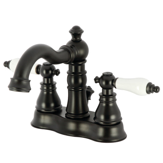 American Patriot 4 Inch Centerset Bathroom Faucet in Matte Black