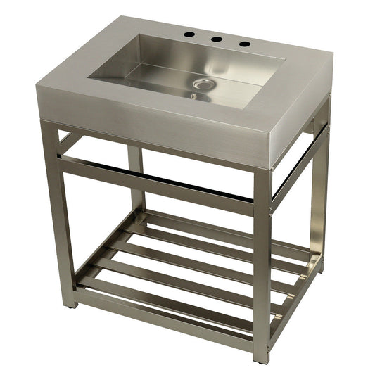 Kingston Commercial 31 Inch Console Sink in Brushed Nickel