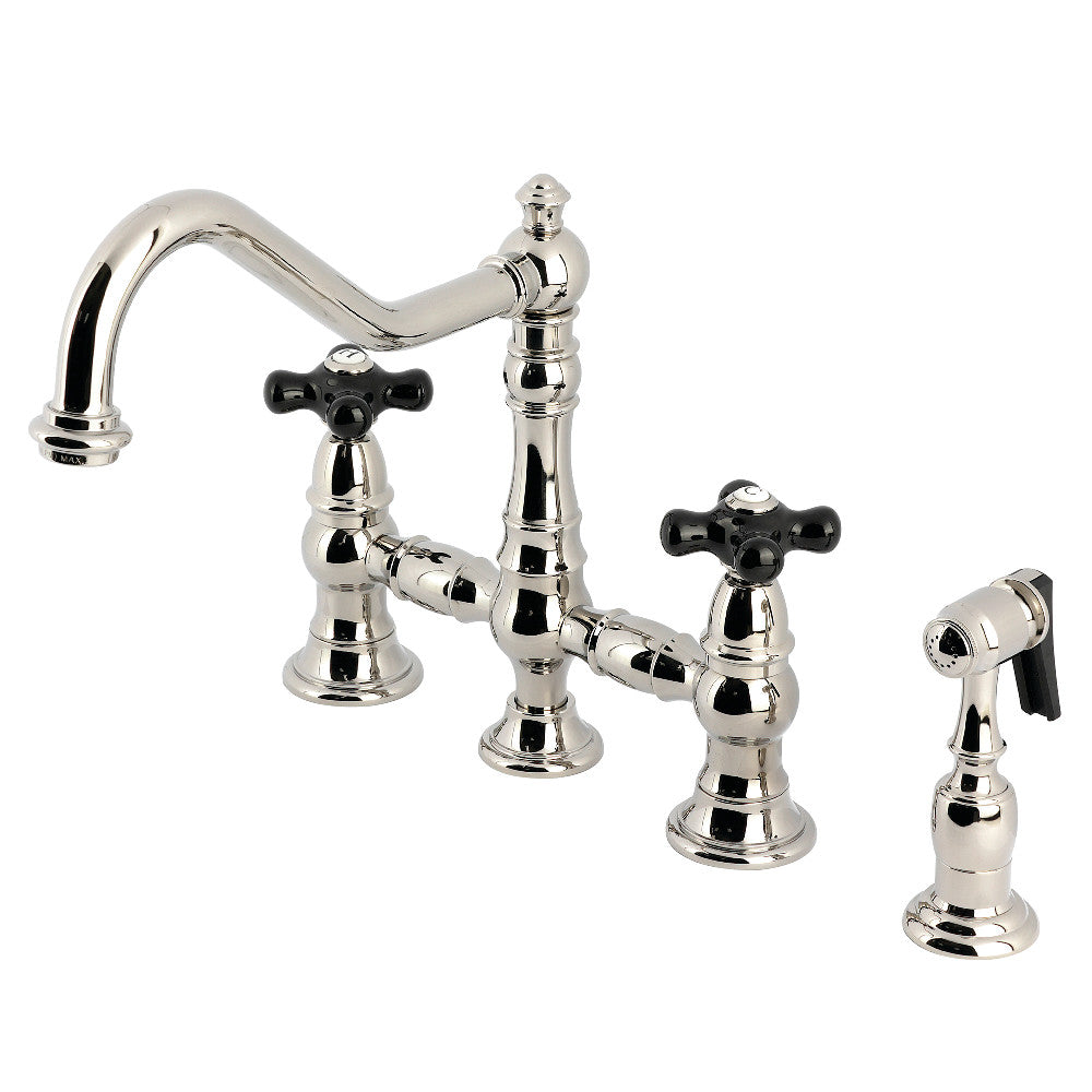 Duchess Bridge Kitchen Faucet in Polished Nickel