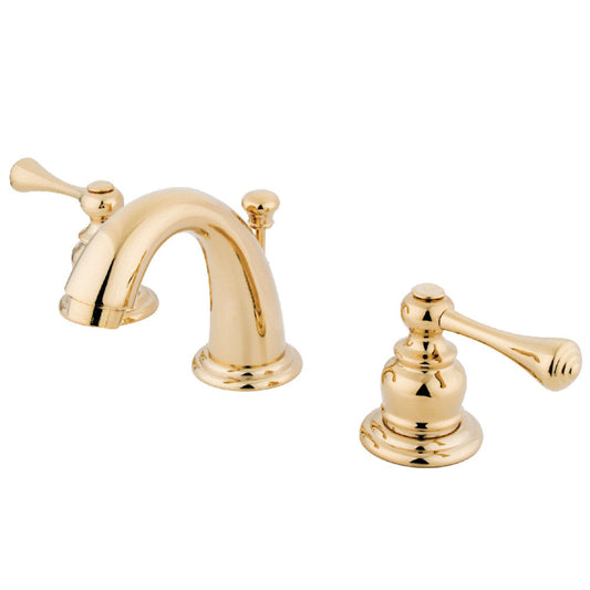 Vintage Widespread Bathroom Faucet in Polished Brass