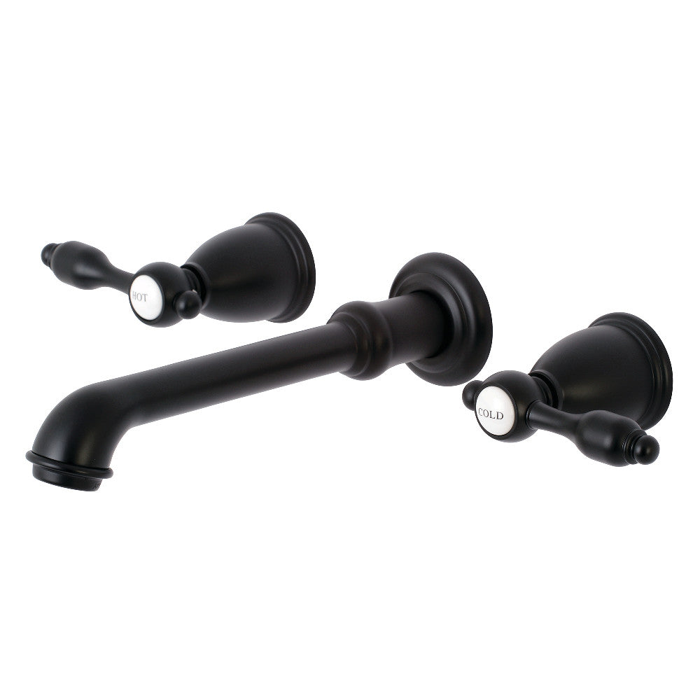 Tudor Wall-Mount Bathroom Faucet in Matte Black
