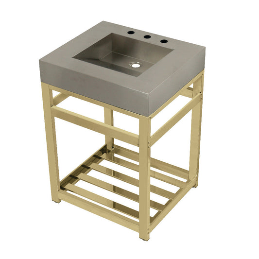 Kingston Commercial 25 Inch Console Sink in Brushed Brass