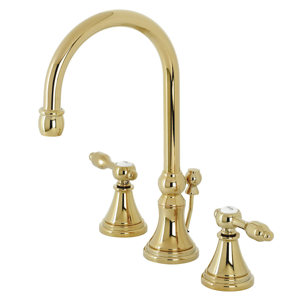 Tudor Widespread Bathroom Faucet in Polished Brass